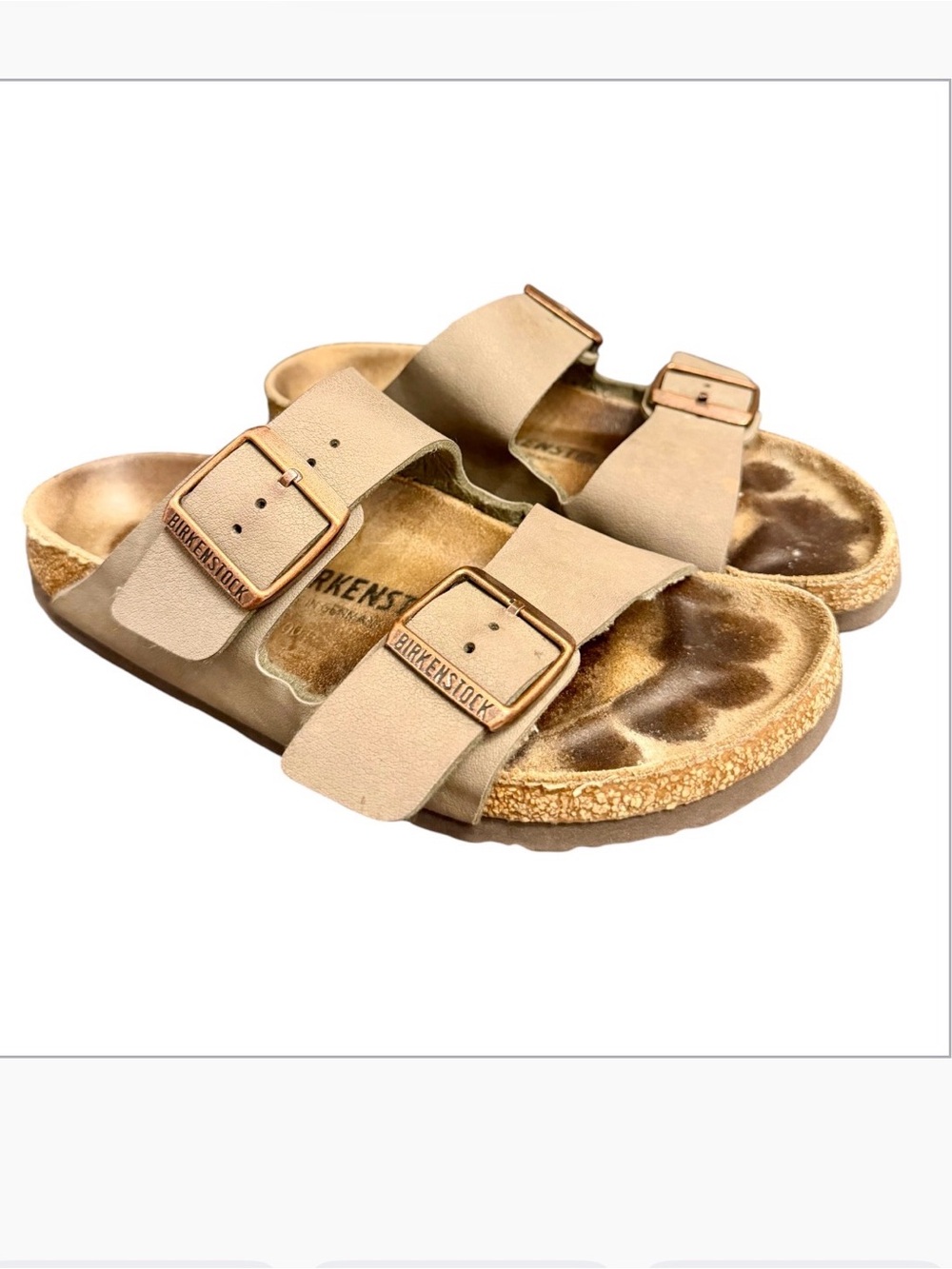Birkenstock Arizona Big Buckle Nubuck Leather Sandals Sandcastle Tan EU 37 US 6
